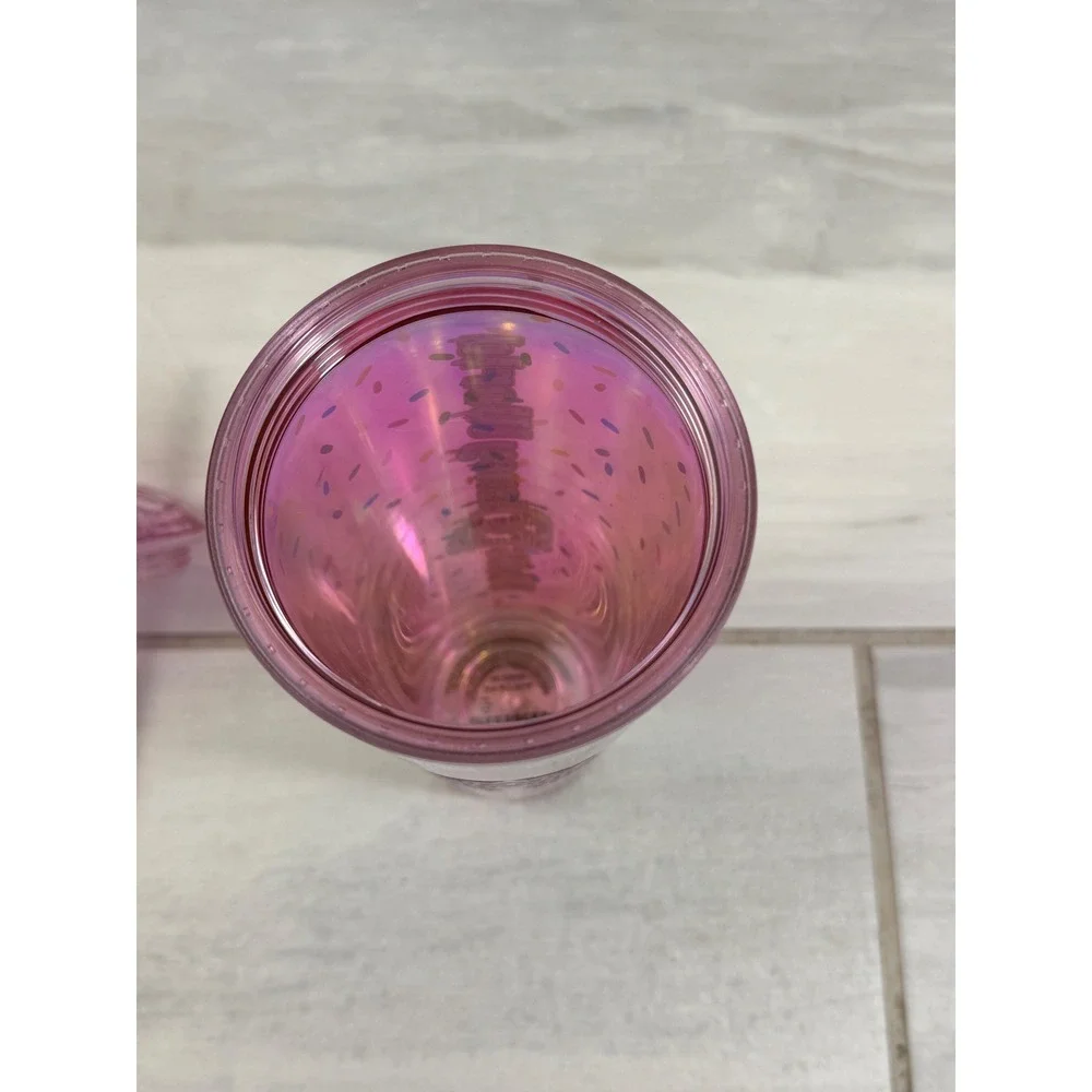 Starbucks Disney Eats Mickey Donut World Iridescent Pink Sprinkle 24oz 2024